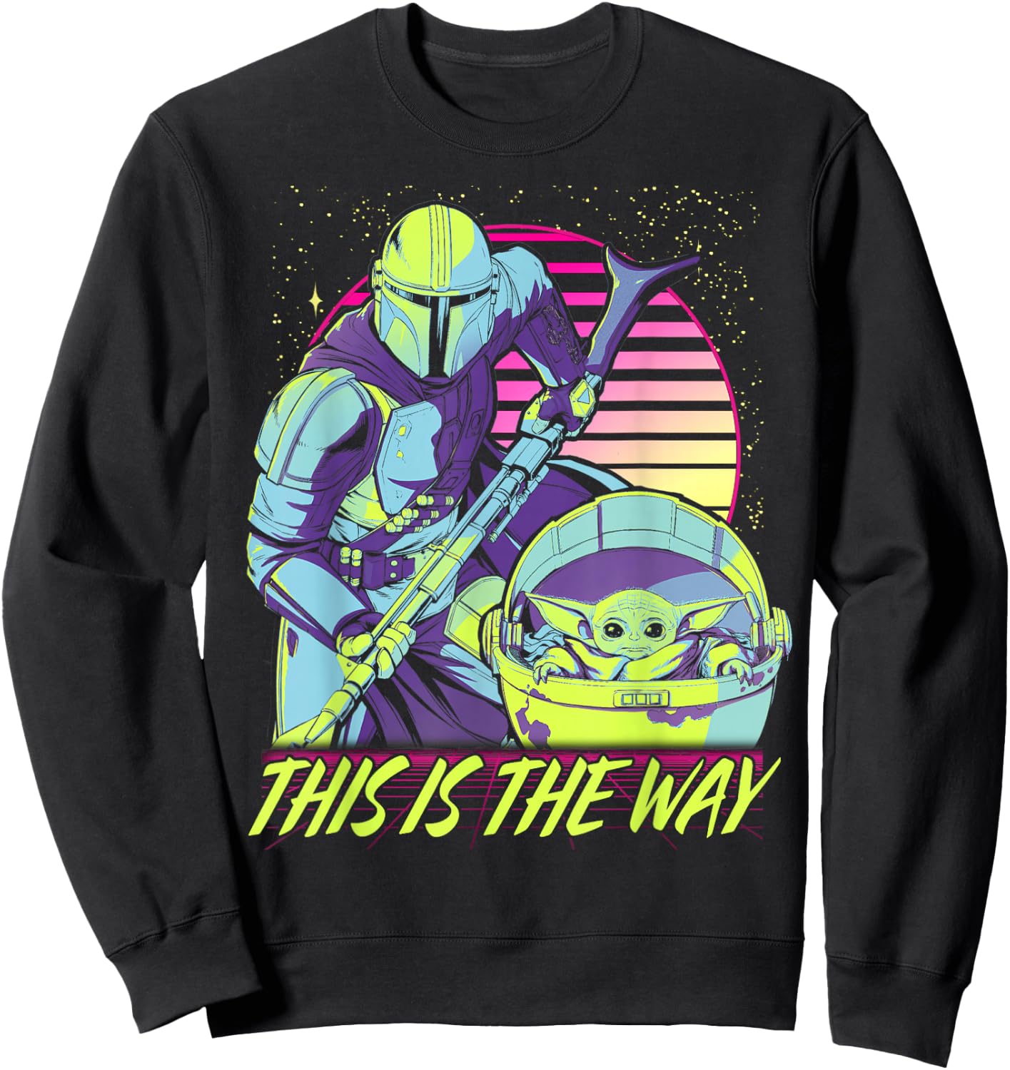 Star Wars The Mandalorian The Child This Is The Way Neon Sweatshirt - Sweatshirt | Black