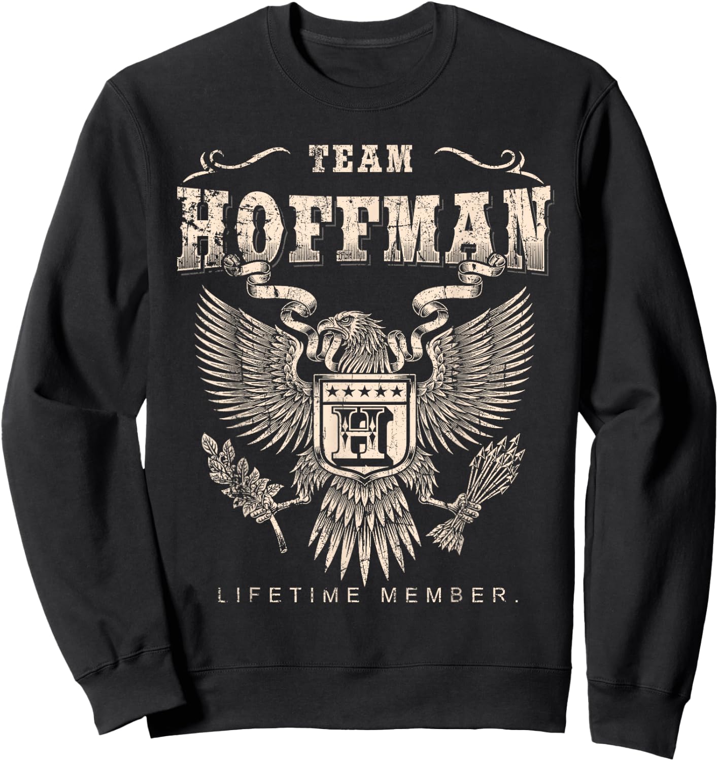 Team Hoffman Family Name Lifetime Member Sweatshirt - Sweatshirt | Black