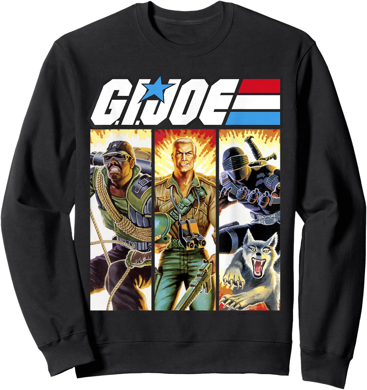 G.I. Joe Geared Up Action Shot Comic Panels Sweatshirt - Sweatshirt | Black