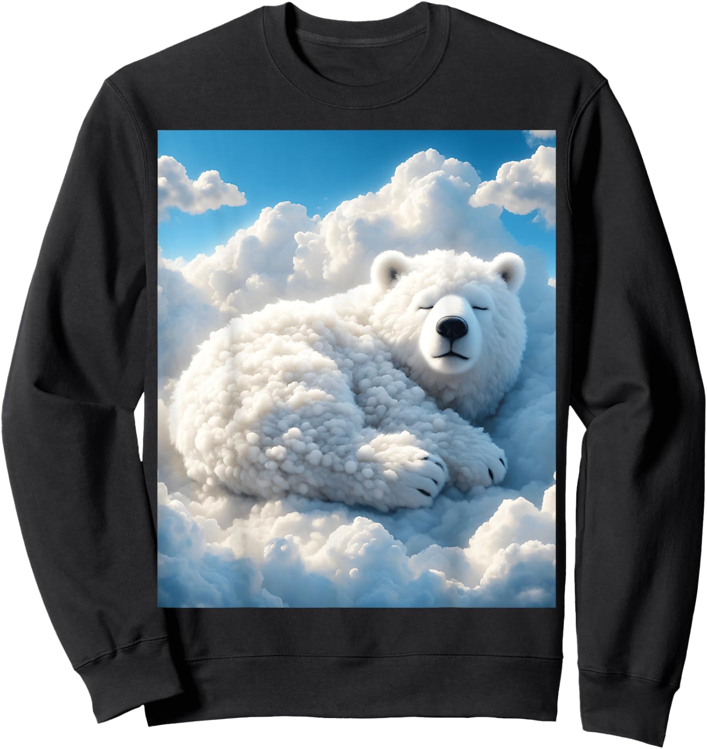 Fantasy Cute Bear Clouds Sky Sweatshirt - Sweatshirt | Black