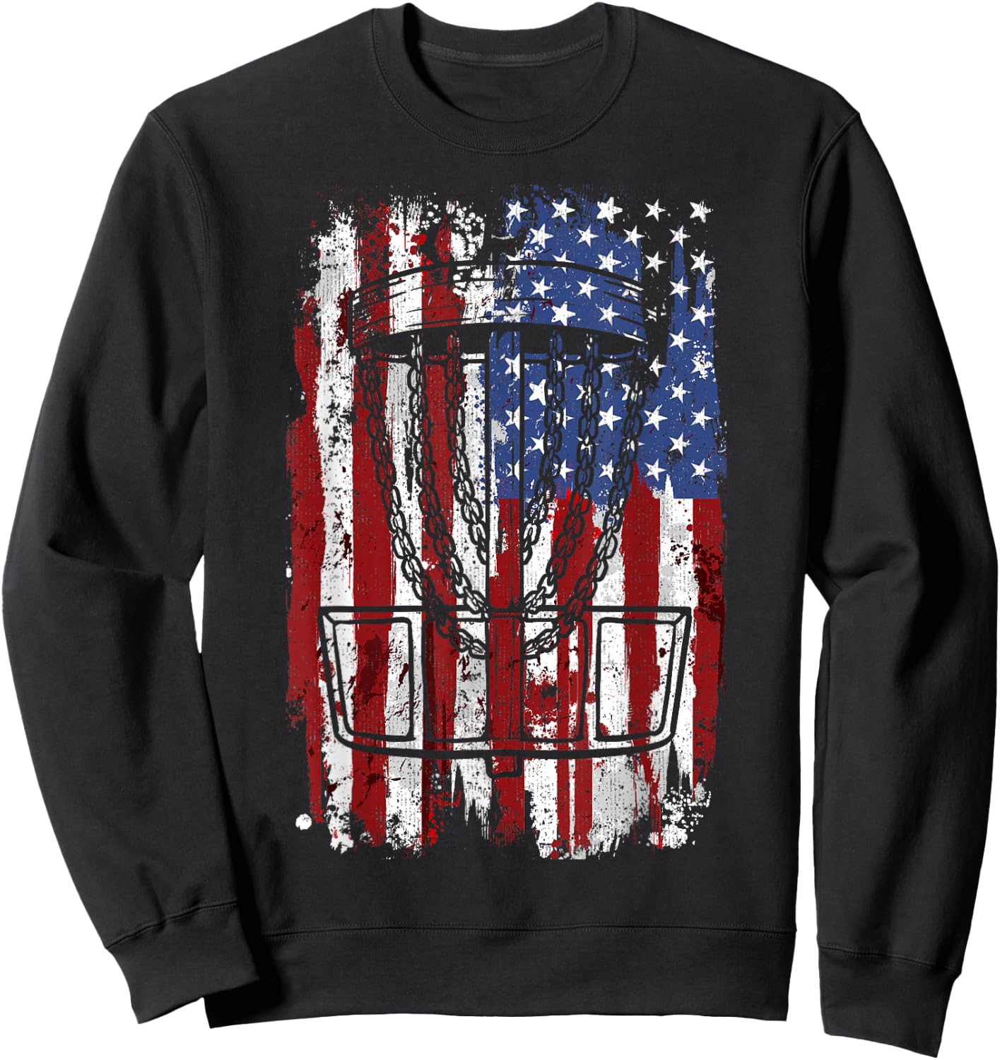 Disc golf Disc golfer player American USA Sweatshirt - Sweatshirt | Black