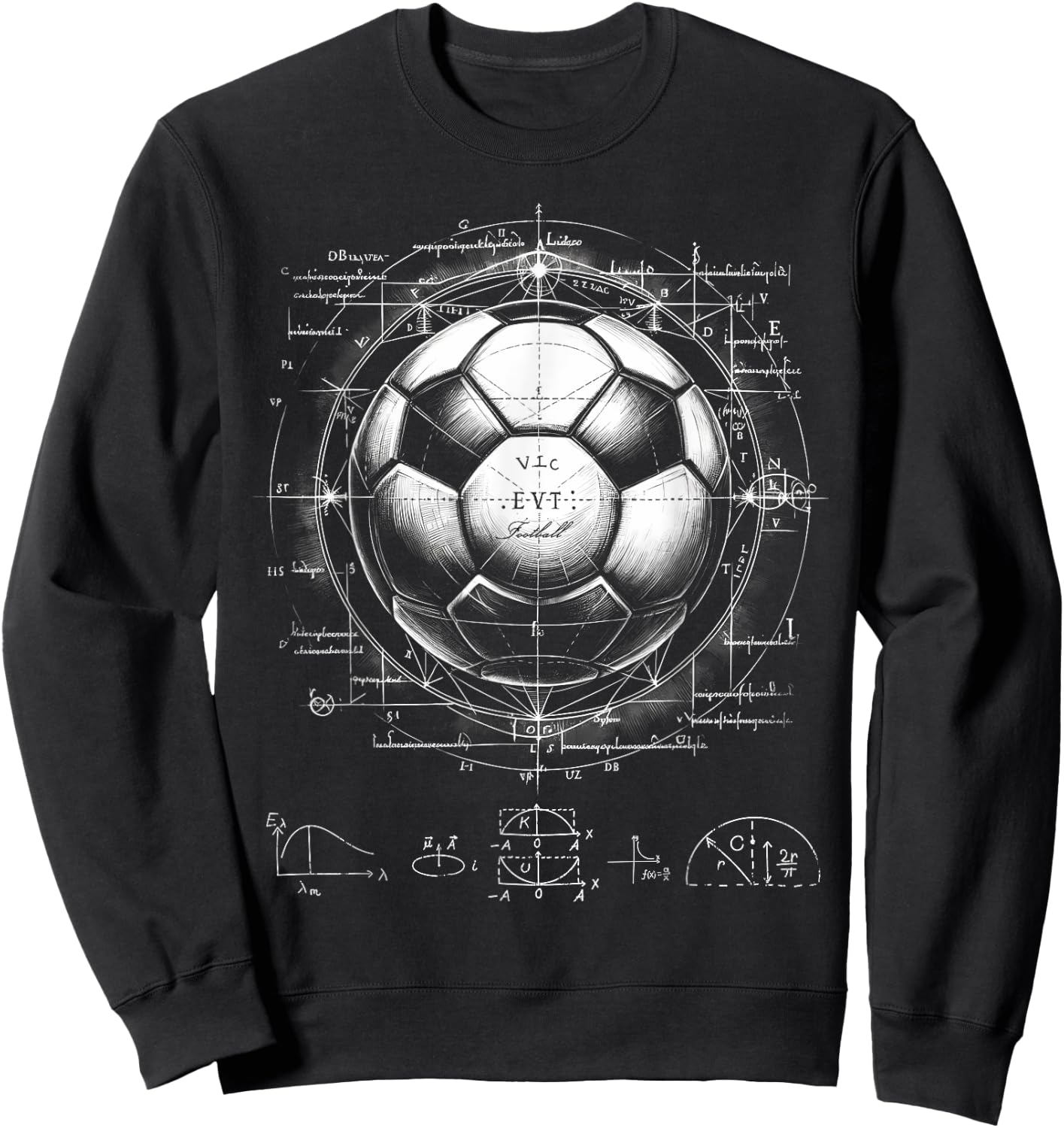 Soccer Patent Drawing Boys Girls Men Women Coach Football Sweatshirt - Sweatshirt | Black
