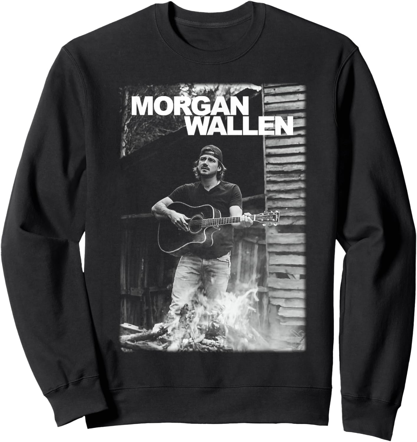 Official Morgan Wallen Guitar Photo Sweatshirt - Sweatshirt | Black