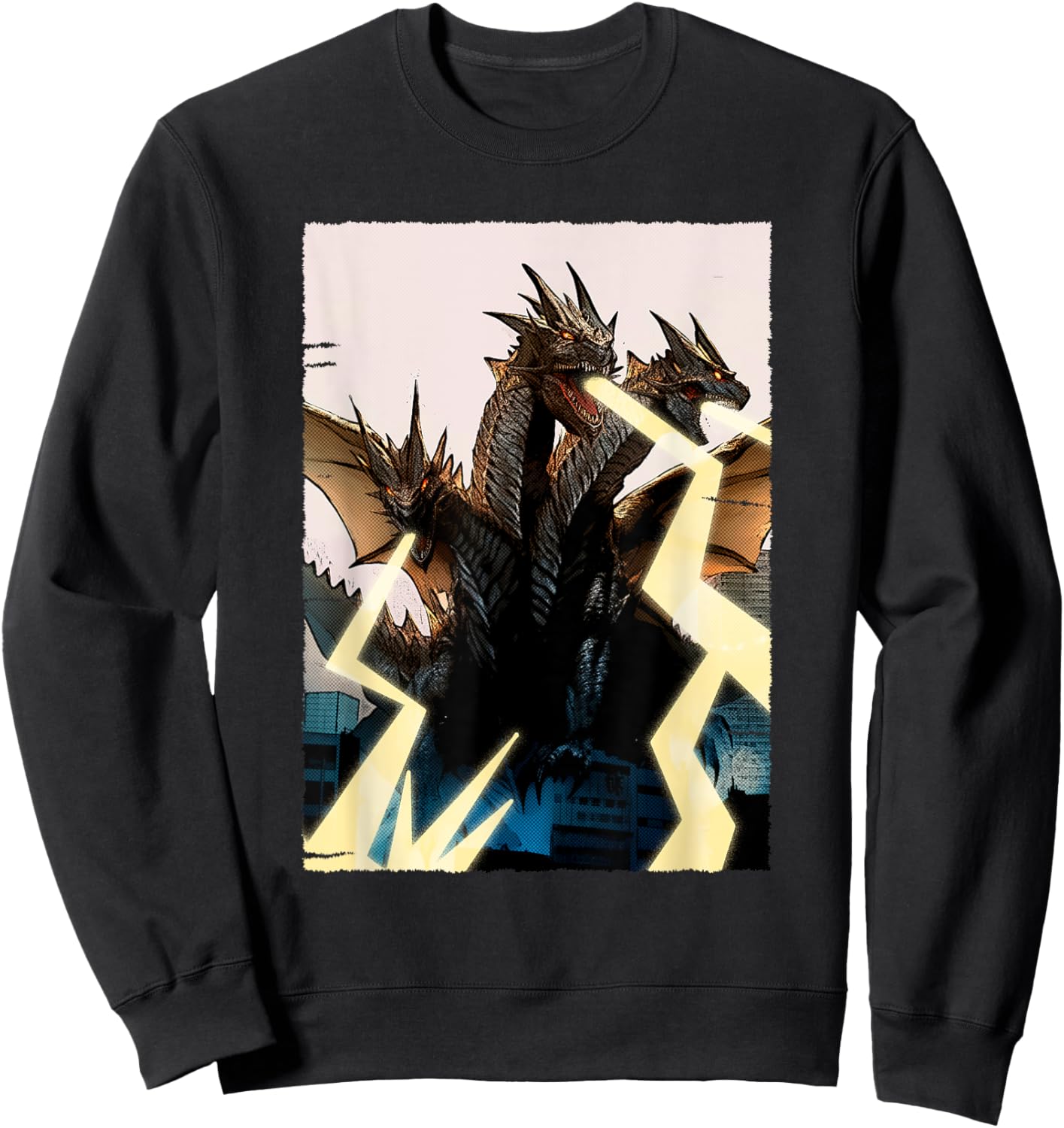 Three-Headed Dragon - Mythical Hydra Creature Sweatshirt - Sweatshirt | Black