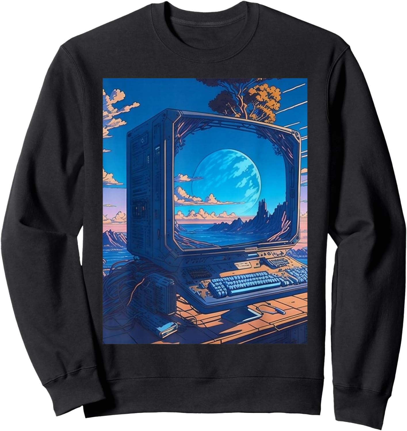 Weirdcore Dreamcore Oddcore Retro Futurism Science Fiction Sweatshirt - Sweatshirt | Black