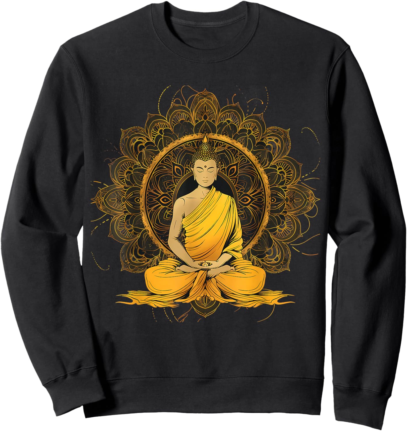 Zen Buddha Meditation Hindu Spiritual Mandala Buddhist Sweatshirt - Sweatshirt | Black