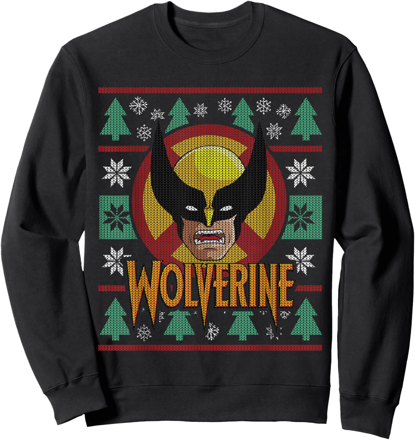 Marvel X-Men Wolverine Holiday Sweater Sweatshirt - Sweatshirt | Black