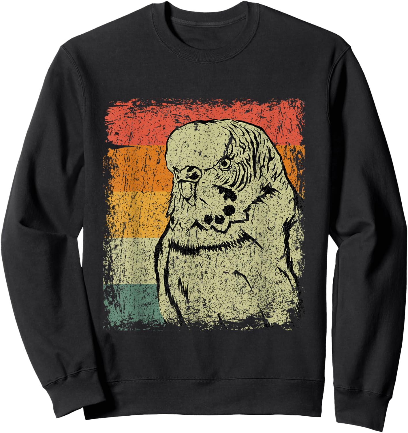 Retro Budgie Gift Vintage Budgie Bird Sweatshirt - Sweatshirt | Black