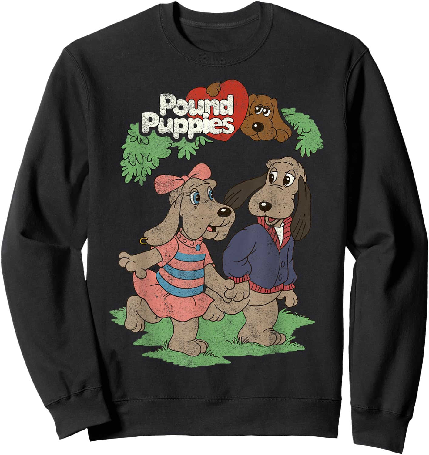 Pound Puppies Valentine's Day Puppy Love Couple Shot Sweatshirt - Sweatshirt | Black