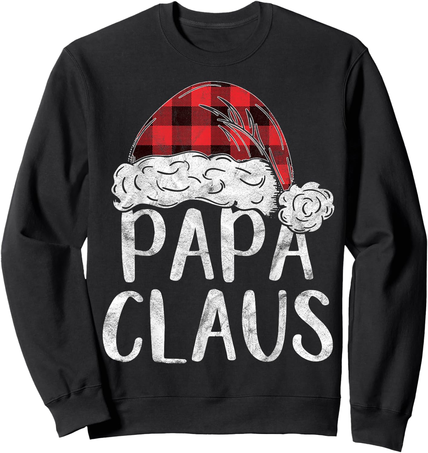 Papa Claus Christmas Costume Gift Santa Matching Family Xmas Sweatshirt - Sweatshirt | Black