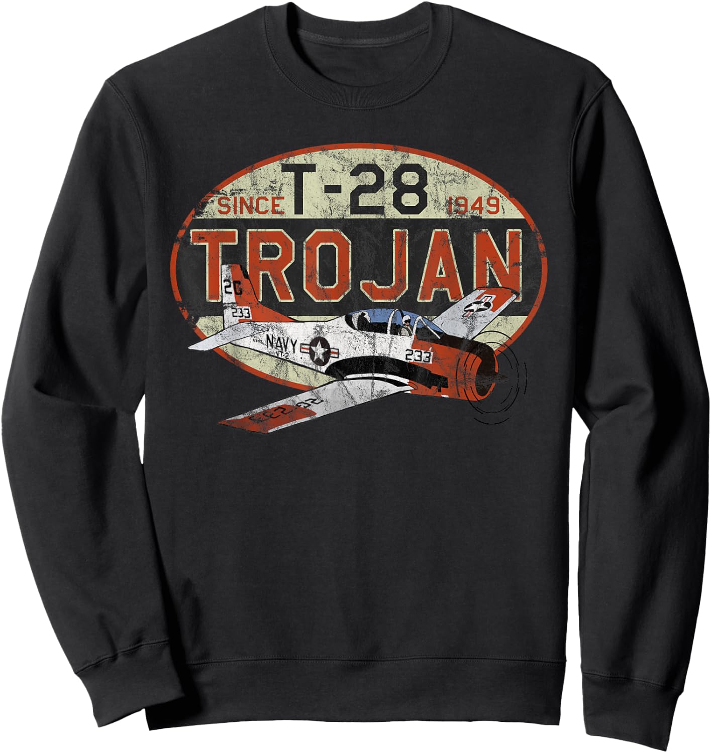 Designed For Flight T-28 Trojan 'Since 1949' Airplane Pilot Vintage Black Men's Medium Sweatshirt - Sweatshirt | Black