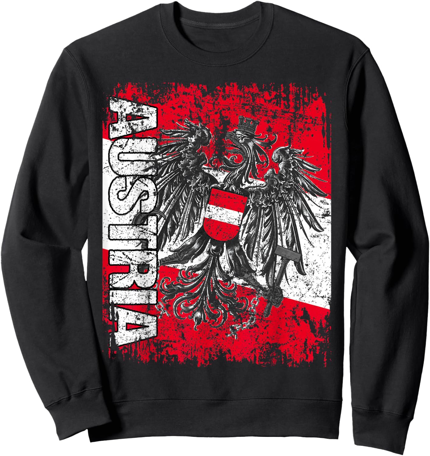 AUSTRIA Flag Vintage Distressed AUSTRIA Sweatshirt - Sweatshirt | Black