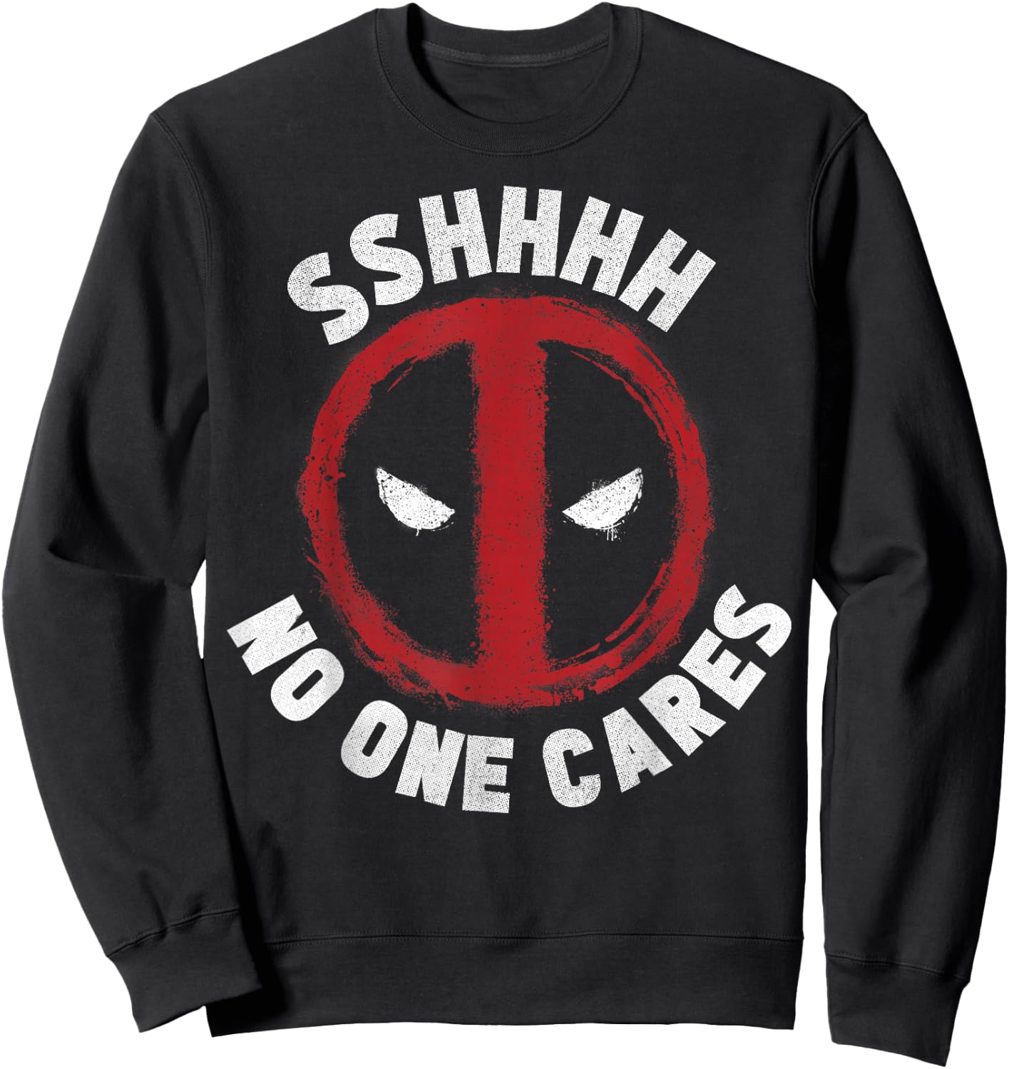 Marvel Deadpool Sshhhh No One Cares Logo Sweatshirt - Sweatshirt | Black