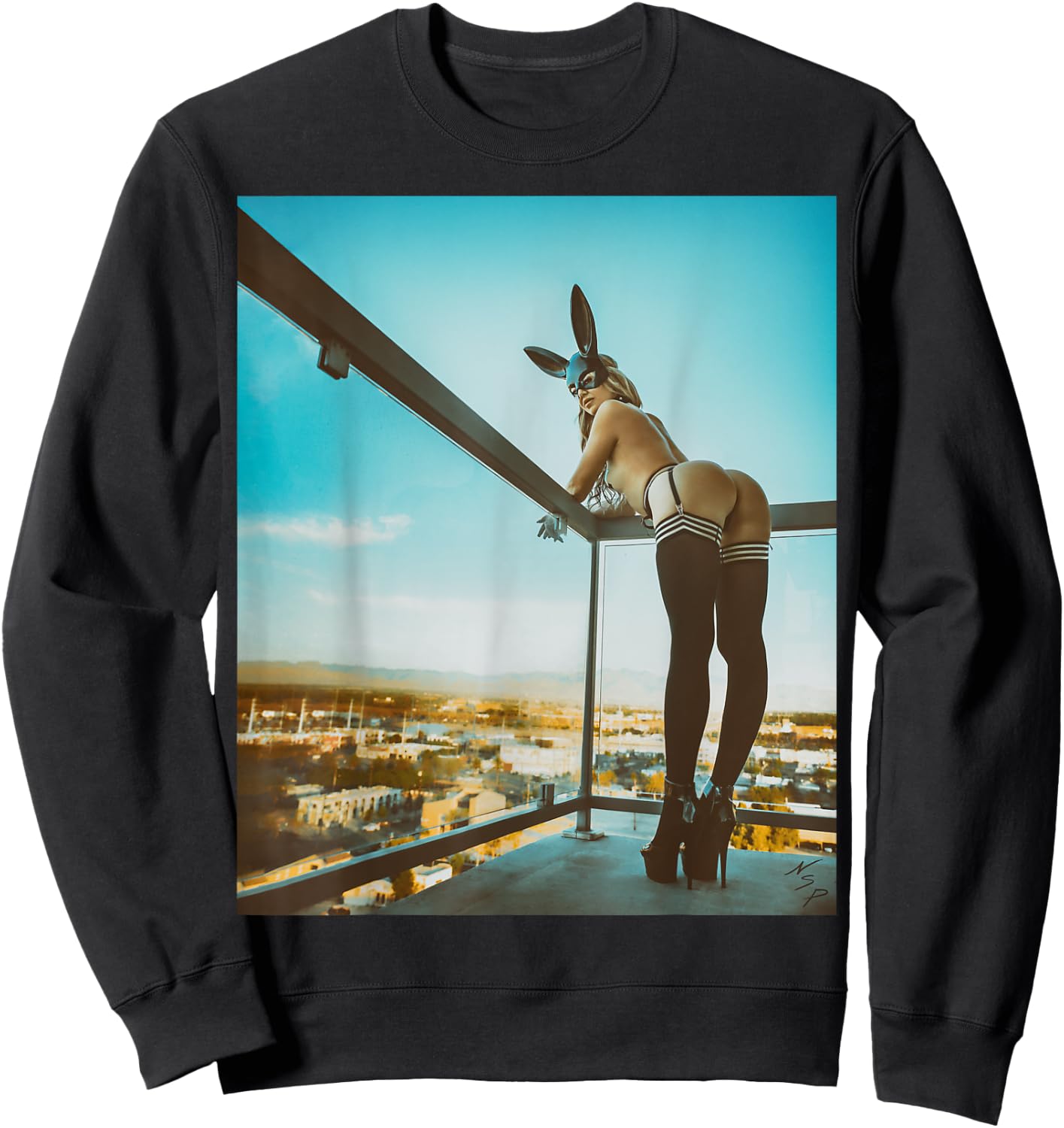 Sexy Girl - "Bad Bunny Pinup Girl w/ Nice Butt" Sweatshirt - Sweatshirt | Black