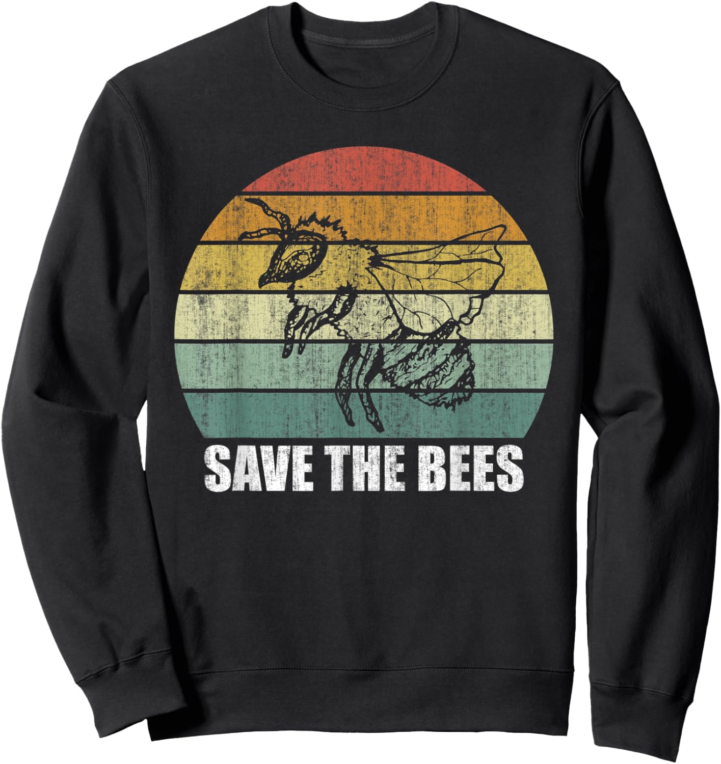 Retro Save The Bees Shirt Funny Bee Lover Gifts Bee Kind Sweatshirt - Sweatshirt | Black