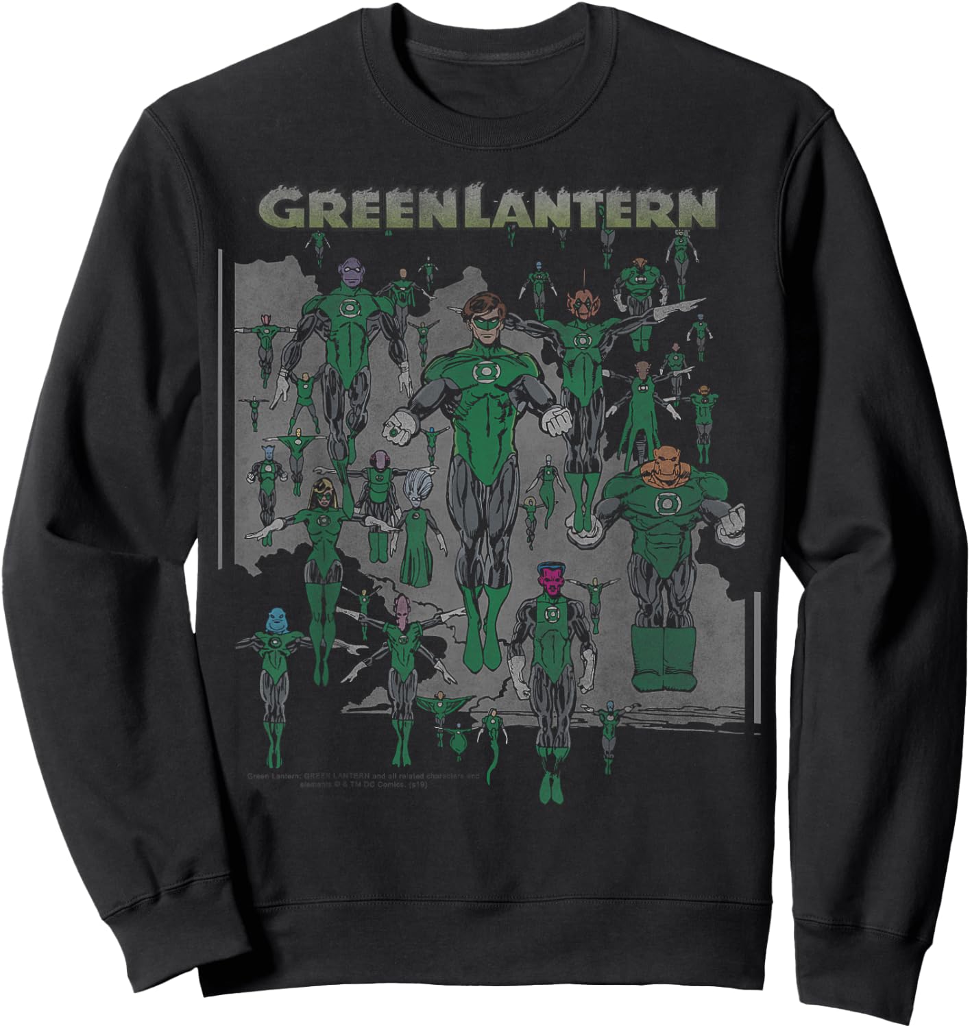 DC Comics The Green Lantern Green Group Sweatshirt - Sweatshirt | Black