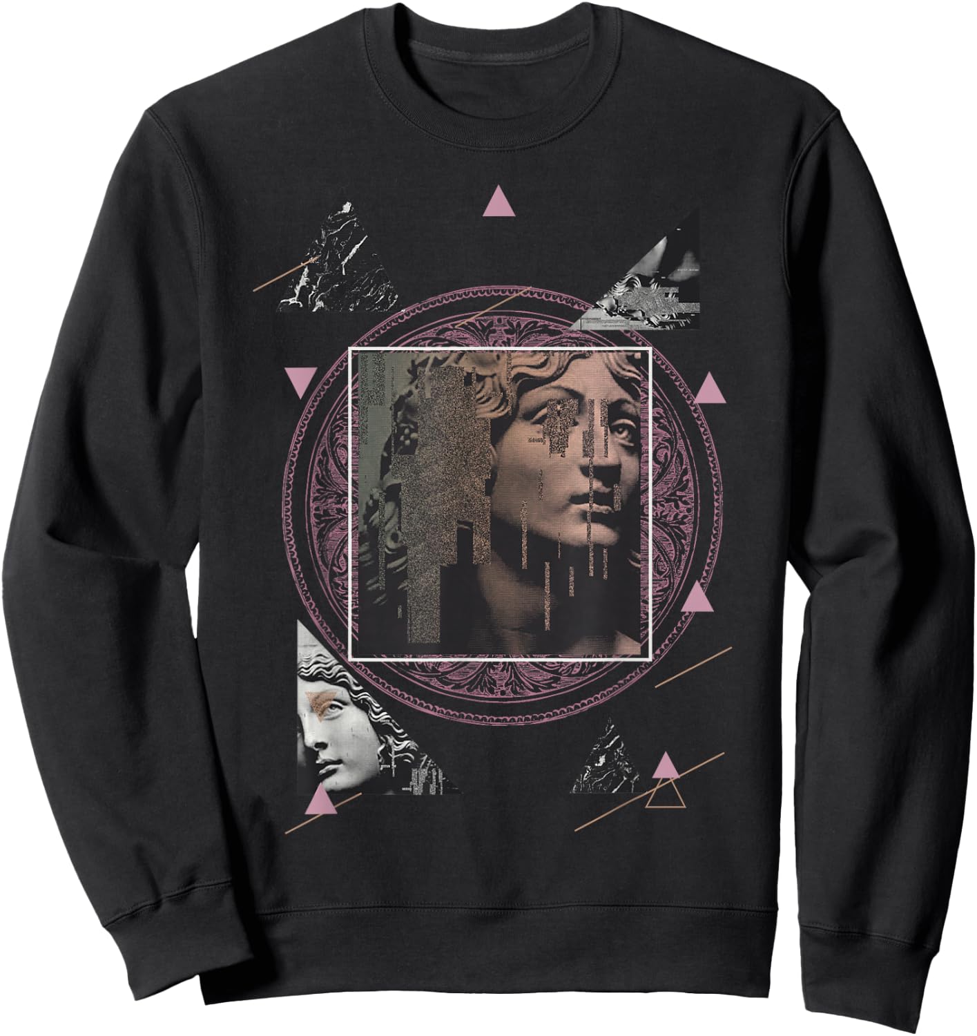 Vaporwave Aesthetic Retro Clothing 80s 90s Greek Statue Art Sweatshirt - Sweatshirt | Black