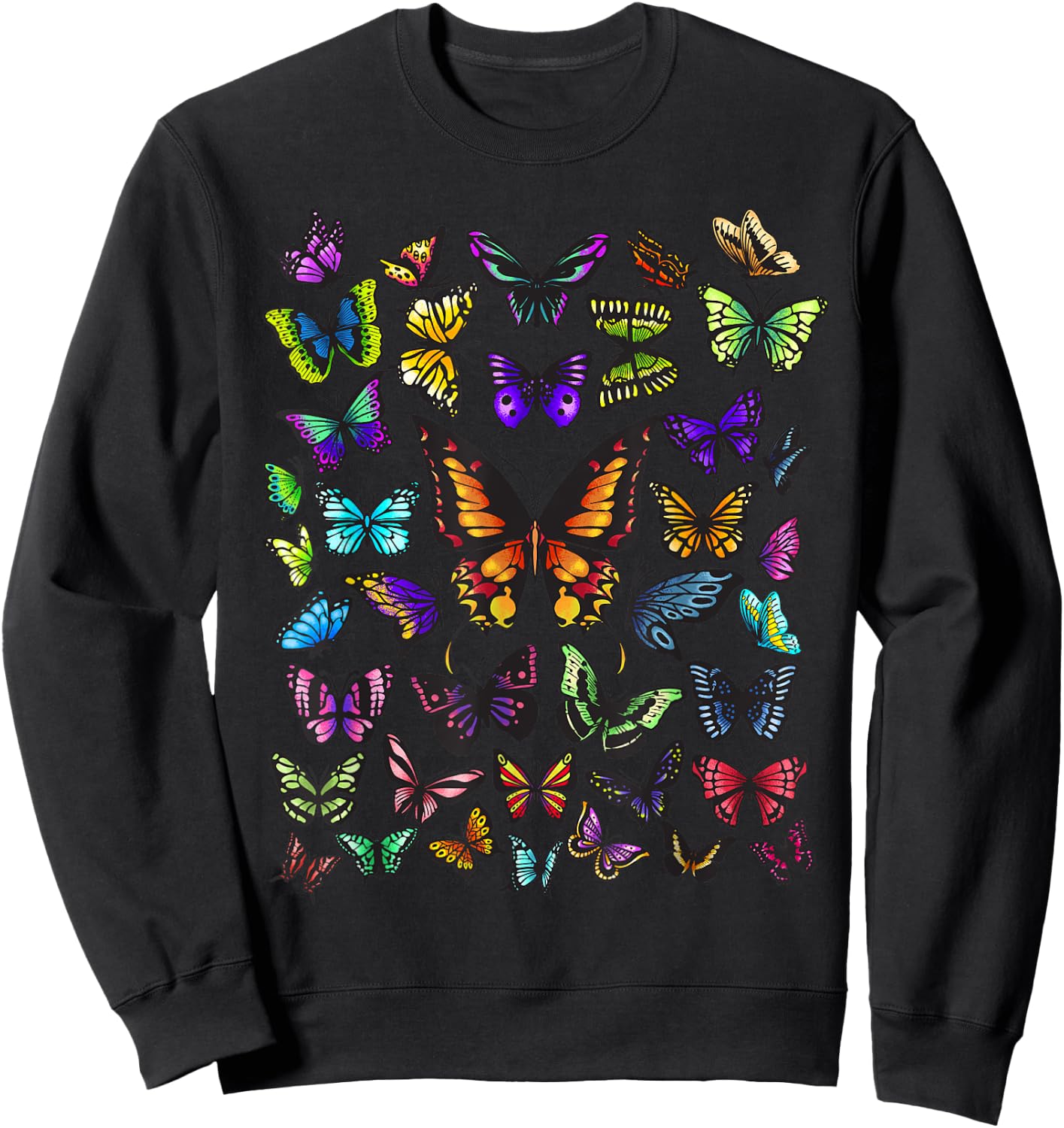 Butterfly Gift Women Kids Butterfly Lover Collection Sweatshirt - Sweatshirt | Black