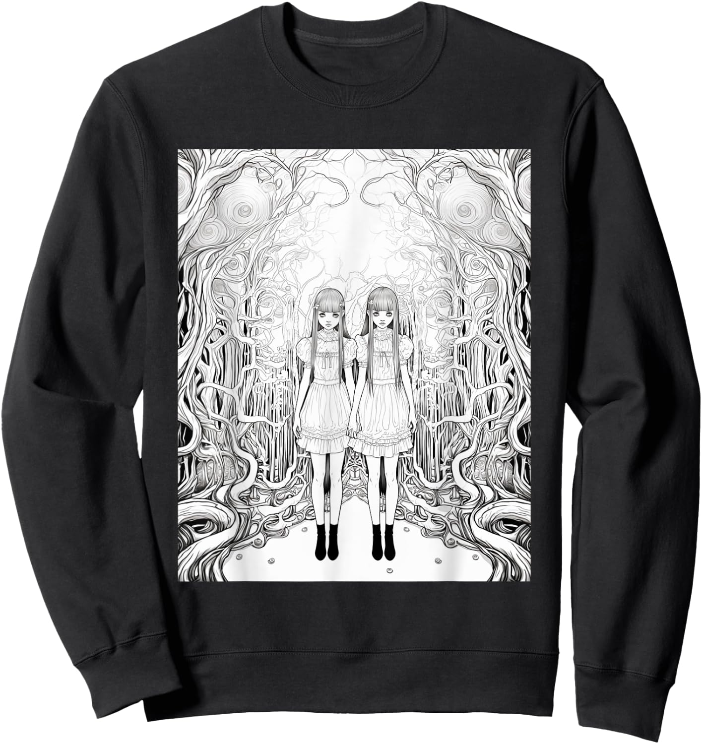 Manga Anime Demon Girl Beauty Horror Sweatshirt - Sweatshirt | Black
