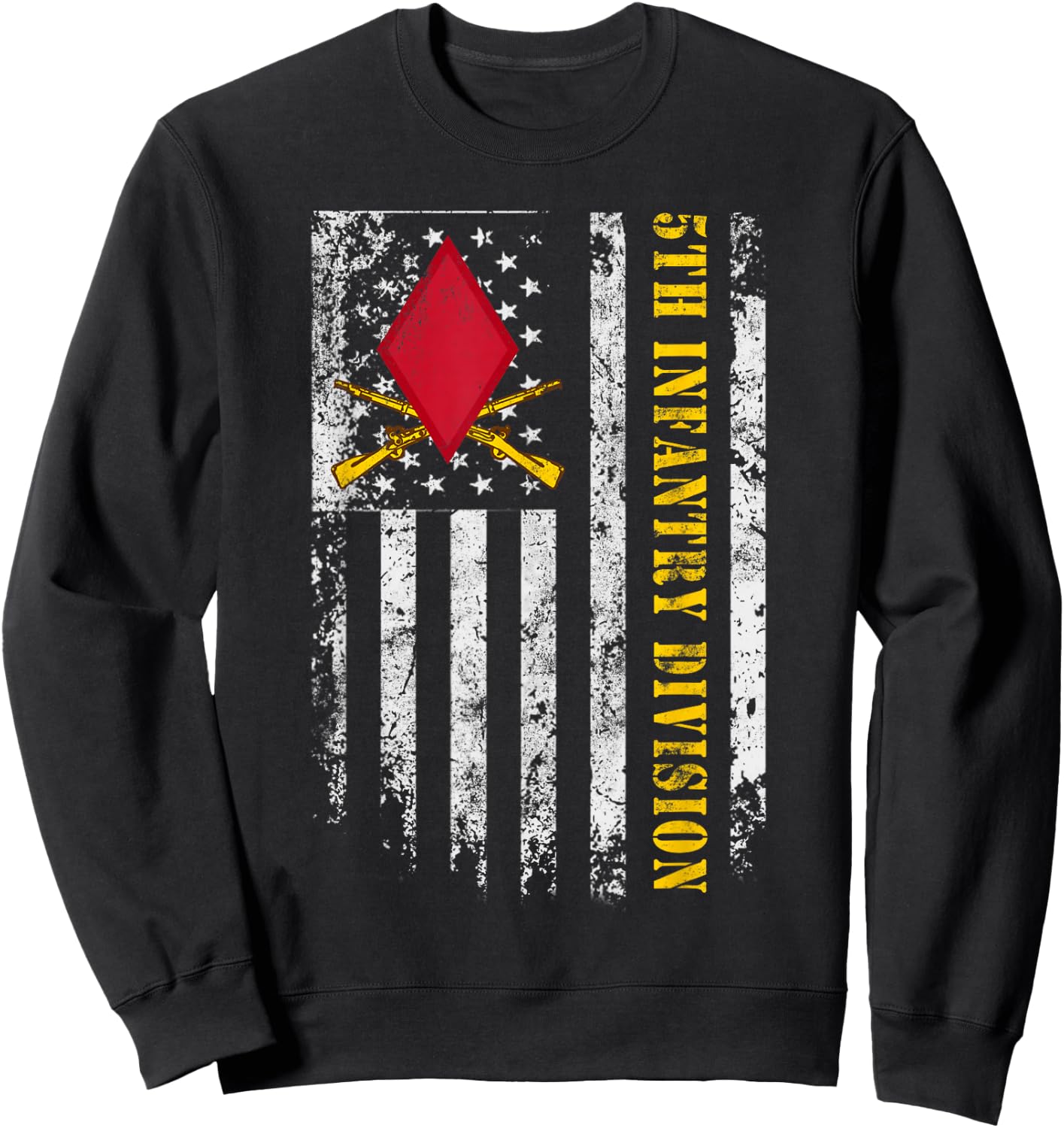 5th Infantry Division "Red Diamond" Shirt Flag Veterans Day Sweatshirt - Sweatshirt | Black