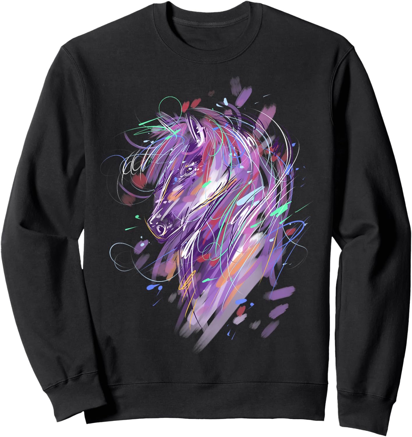 Horse Shirt Women Girls Horseback Riding Horse Lover Sweatshirt - Sweatshirt | Black