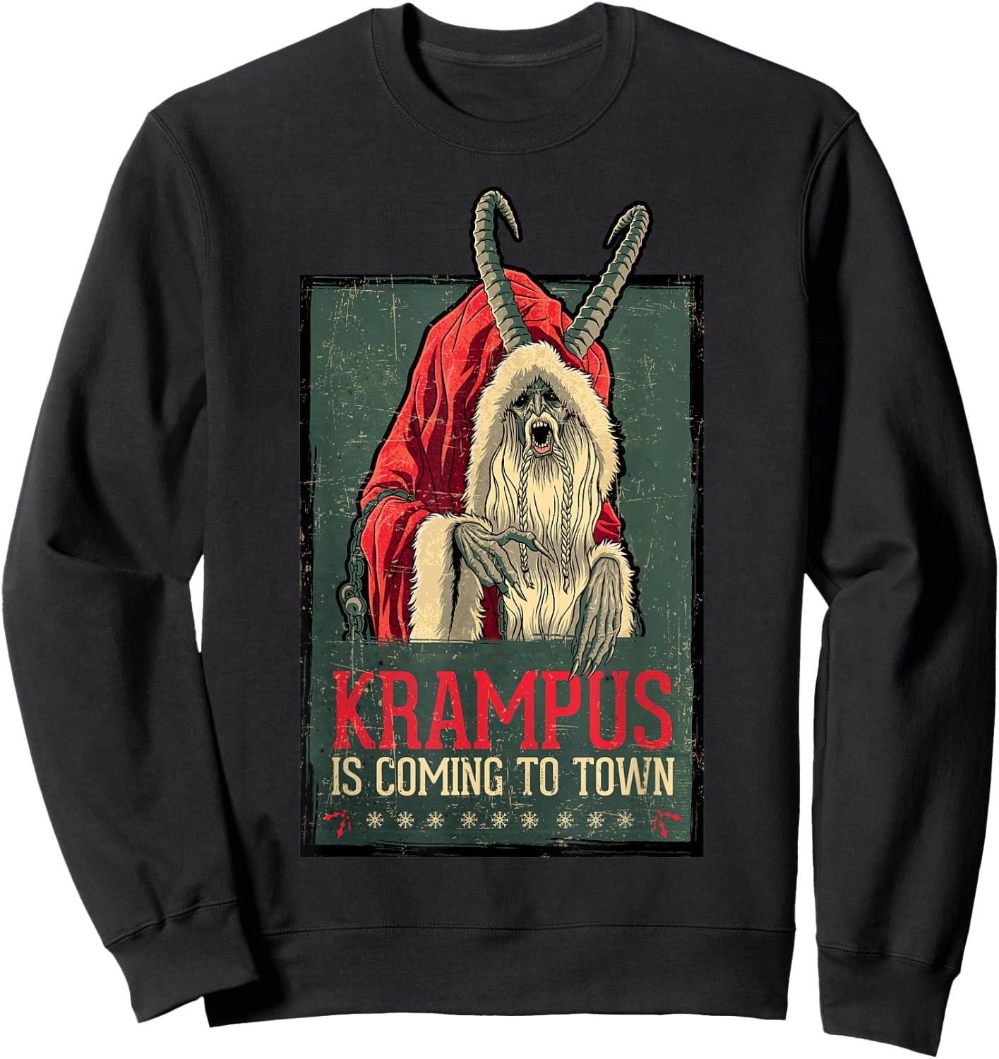 Legendary Pictures Krampus Poster Vintage Sweatshirt - Sweatshirt | Black