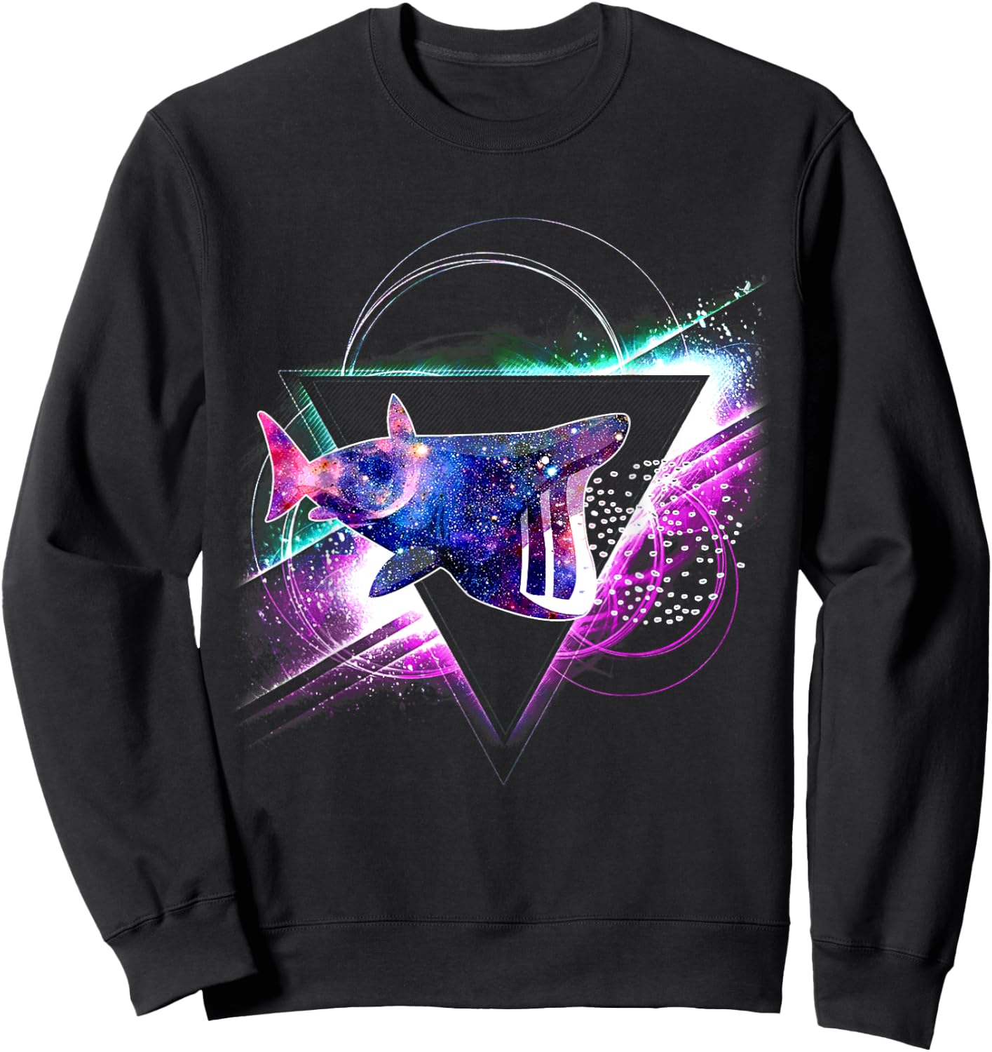 Aesthetic Galaxy Basking Shark Sweatshirt - Sweatshirt | Black