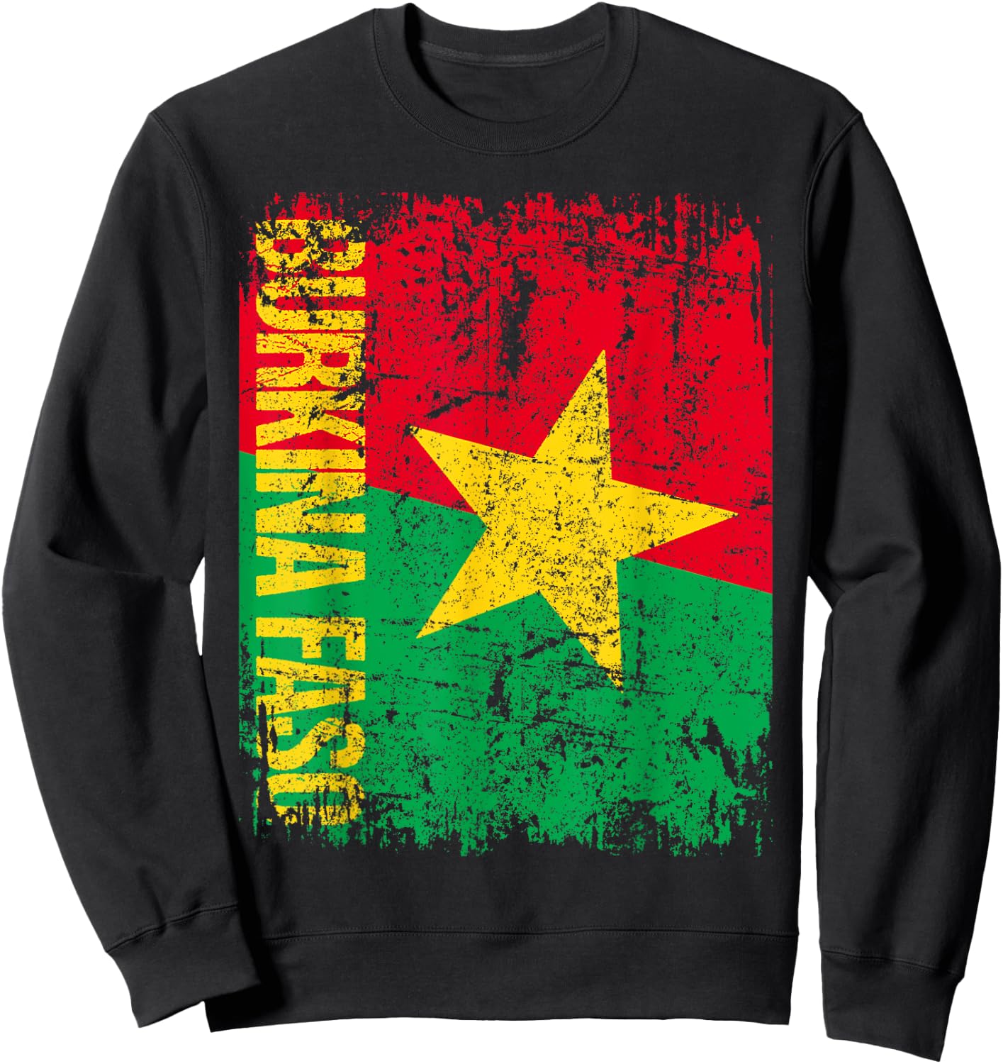 BURKINA FASO Flag Vintage Distressed BURKINA Sweatshirt - Sweatshirt | Black