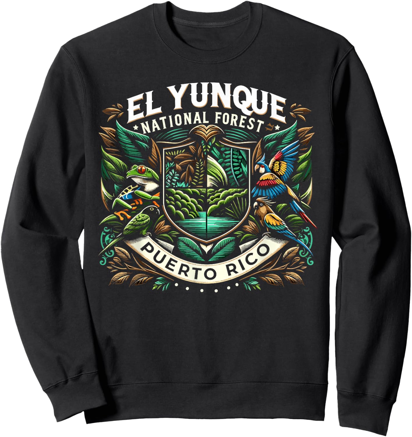El Yunque National Forest Shirt Wildlife Puerto Rico Sweatshirt - Sweatshirt | Black