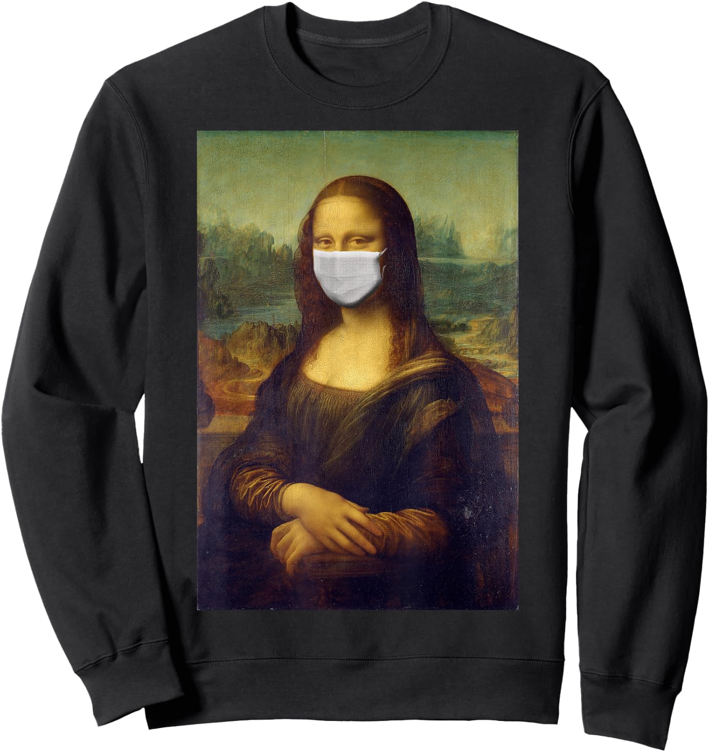 Mona Lisa Face Mask Sweatshirt - Sweatshirt | Black