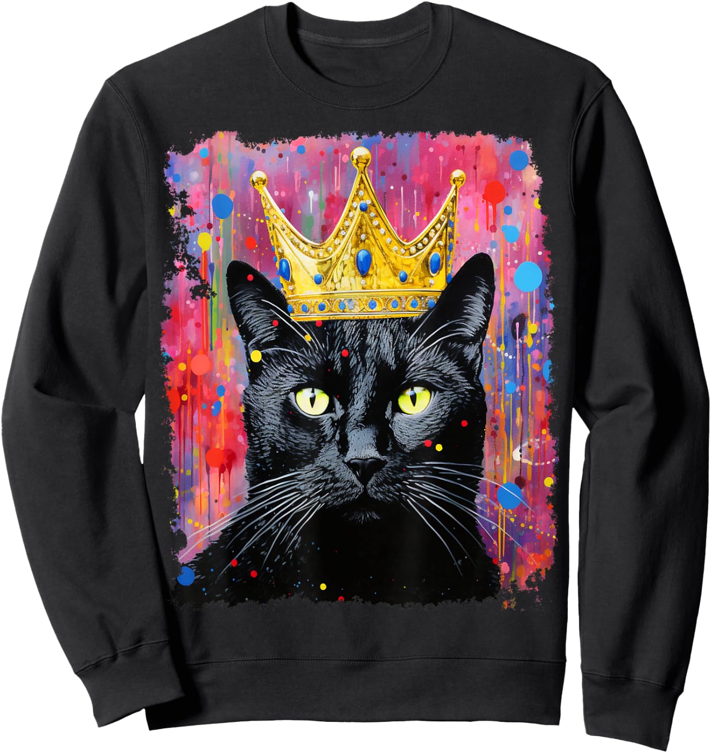 King Queen Black Cat Sweatshirt - Sweatshirt | Black