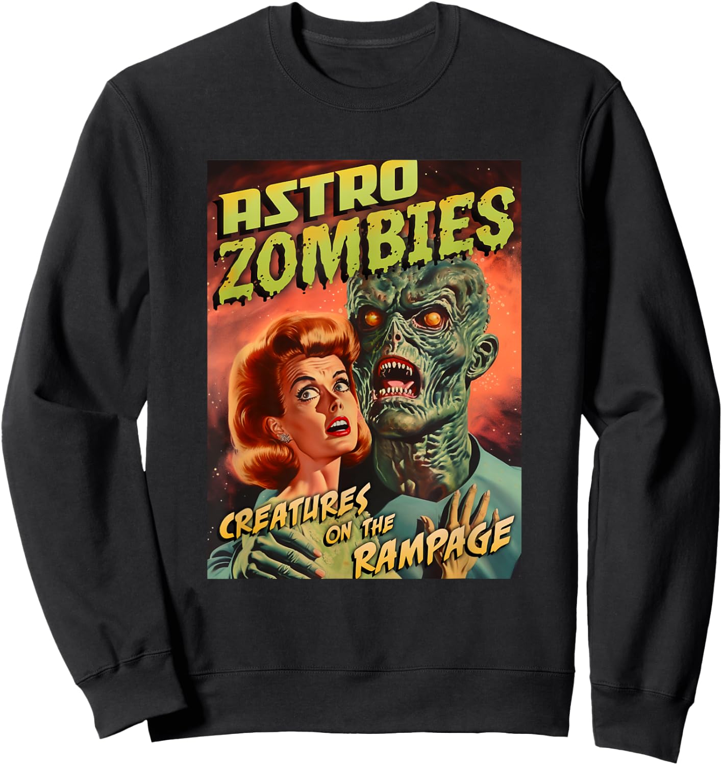 Astro Zombies 1950s Horror Comic Cover Sweatshirt - Sweatshirt | Black