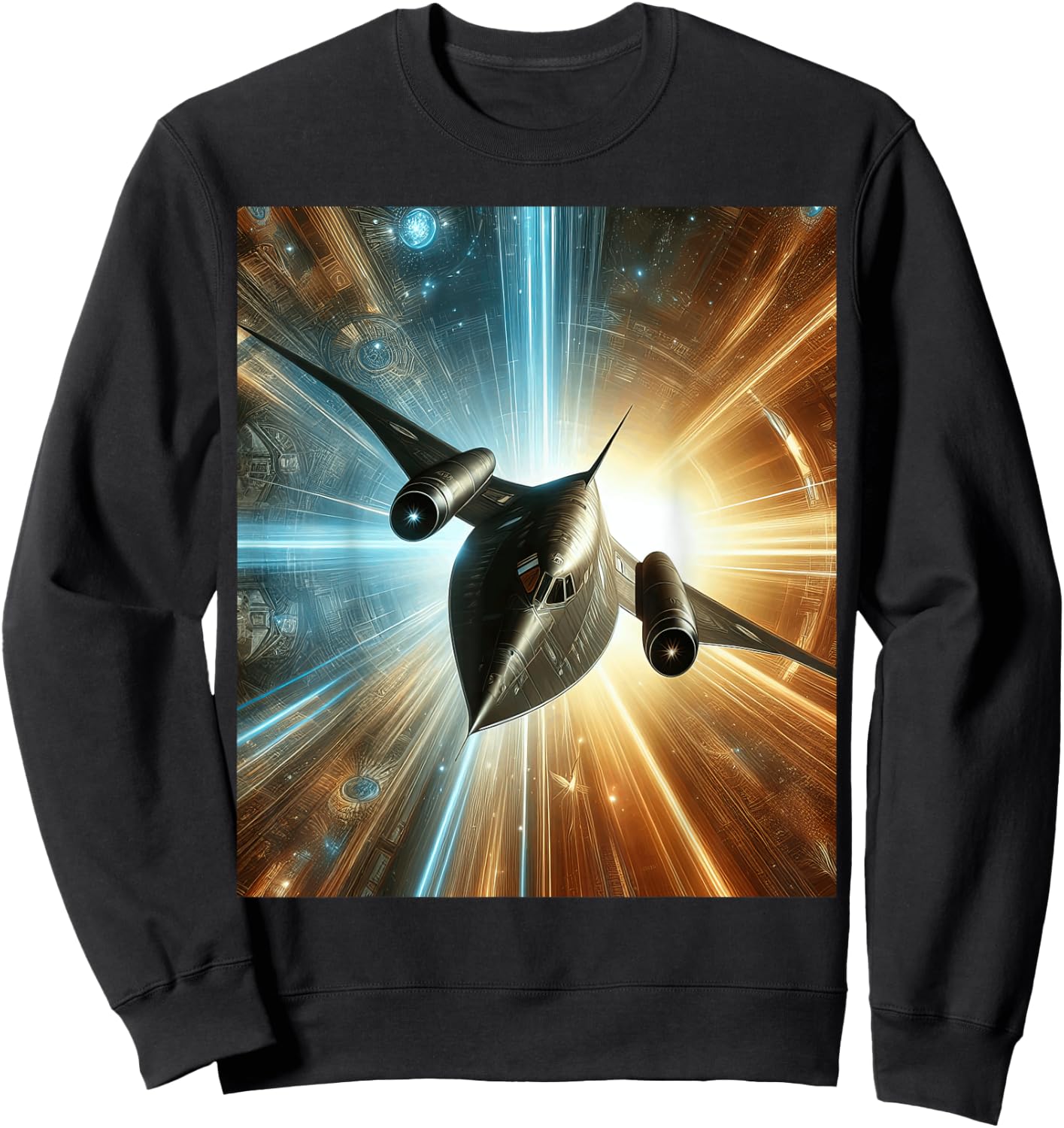 SR-71 Blackbird Blueprint Air Force Military Jet Sweatshirt - Sweatshirt | Black