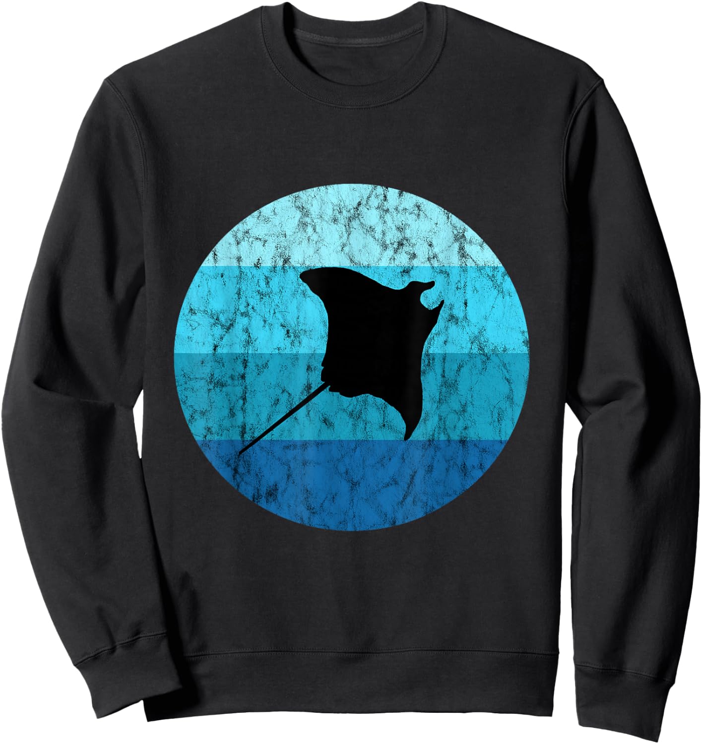 Manta Stingray Retro Vintage Ocean Sea Creatures Sweatshirt - Sweatshirt | Black