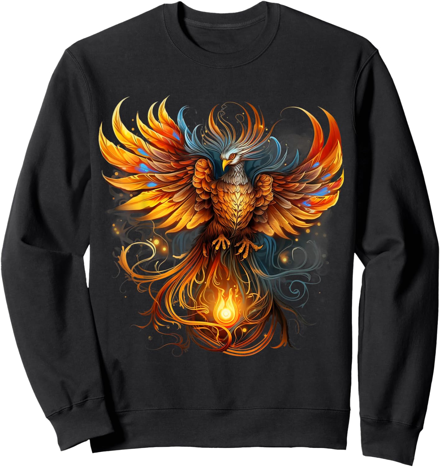 Rising Phoenix Majestic Fire Bird Fenix Fantasy Mythological Sweatshirt - Sweatshirt | Black