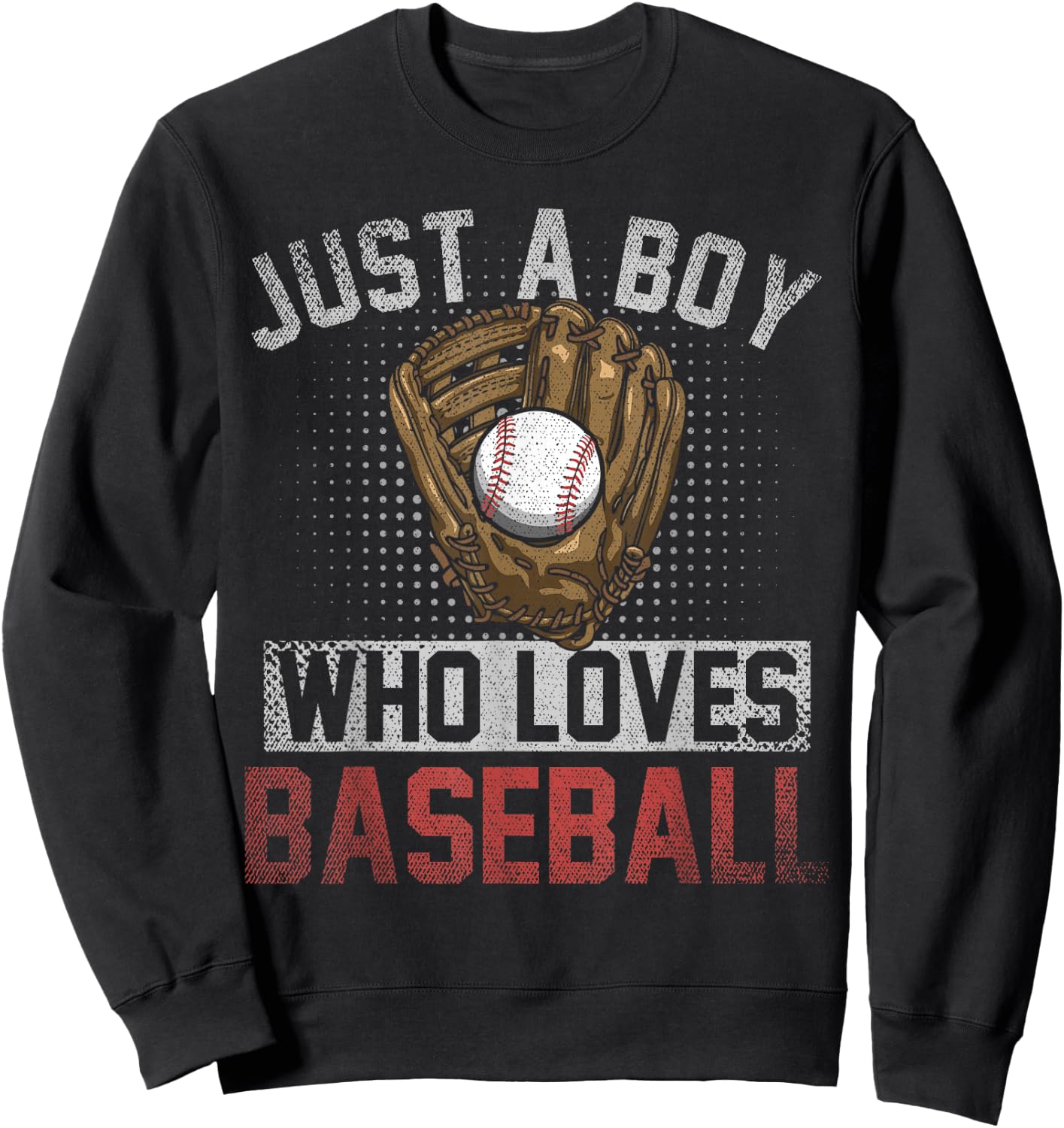 Just A Boy Who Loves Baseball Fan Pitcher Boys Baseball Sweatshirt - Sweatshirt | Black