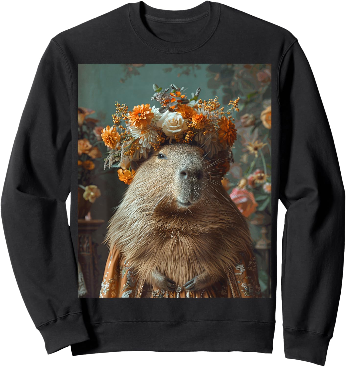 Funny Graphic Capybara Sweatshirt - Sweatshirt | Black