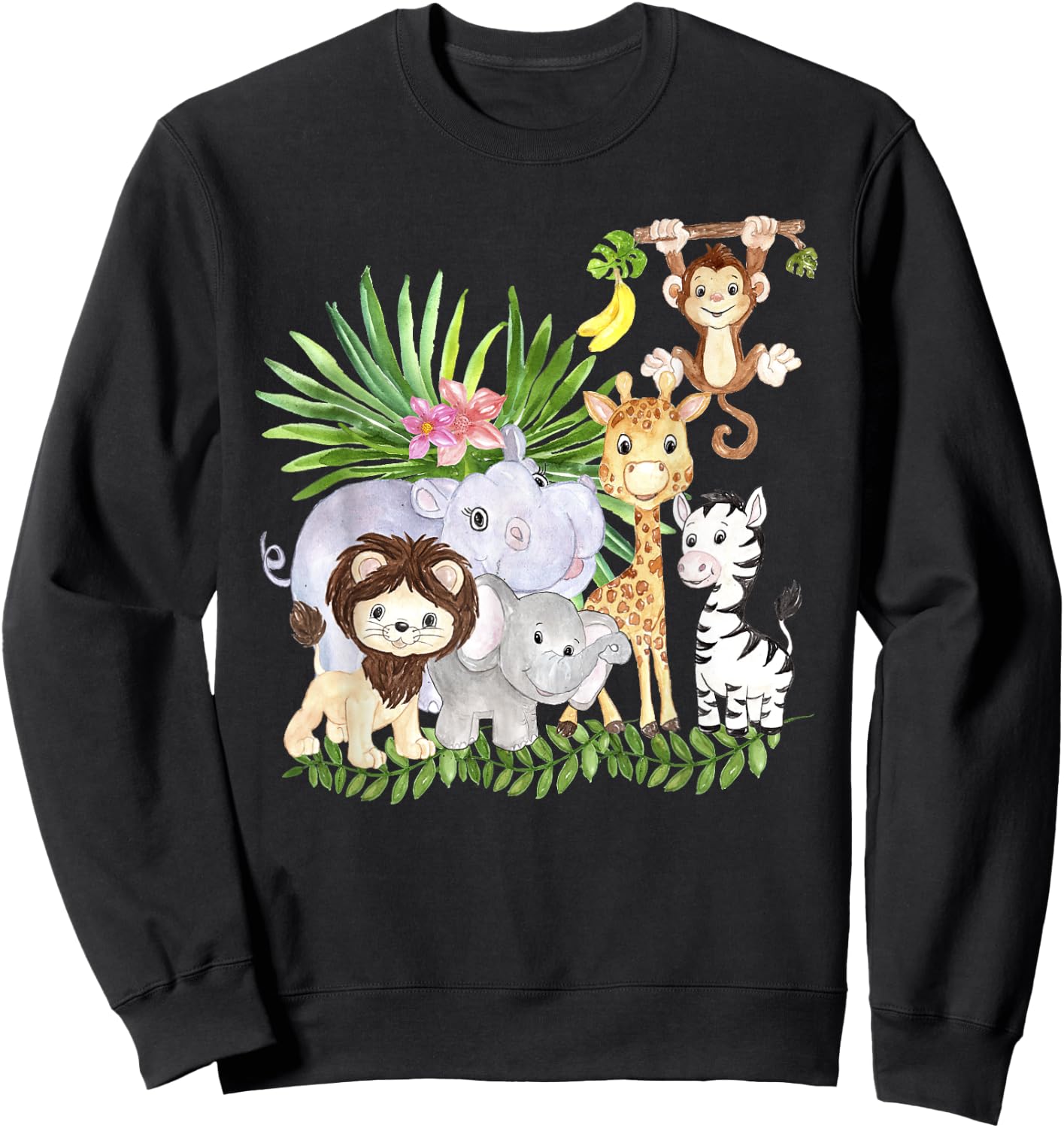 Zoo Animals Wildlife Birthday Party A Day At The Zoo Safari Sweatshirt - Sweatshirt | Black