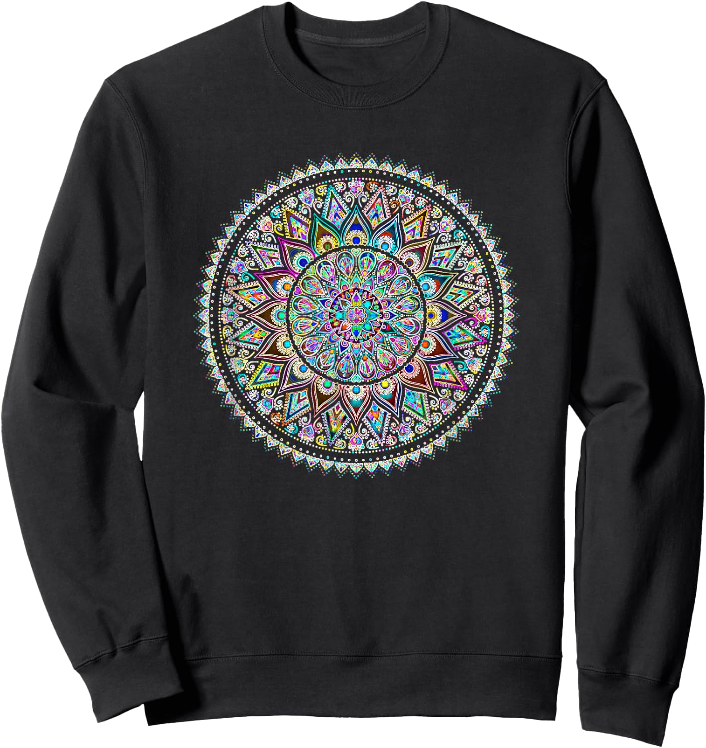 Psychedelic Love Mandala Heart Chakra Sweatshirt - Sweatshirt | Black