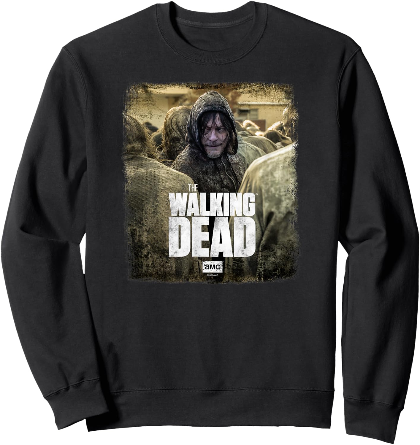 Walking Dead Daryl Dixon X - Men's Black Short Sleeve Sweatshirt - Sweatshirt | Black