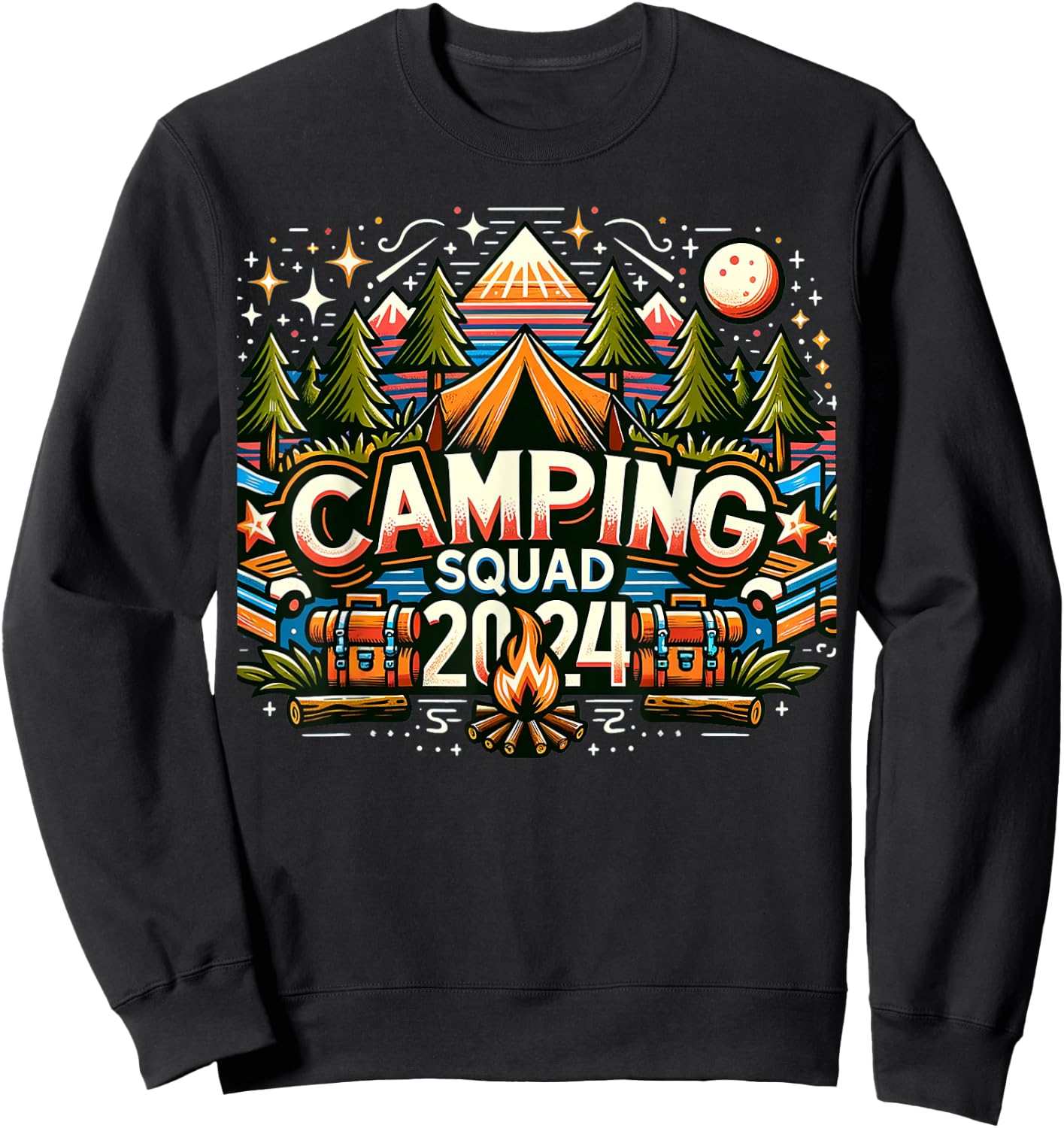 Camping Squad 2024 Family Camping Outfit for Group Camping Sweatshirt - Sweatshirt | Black