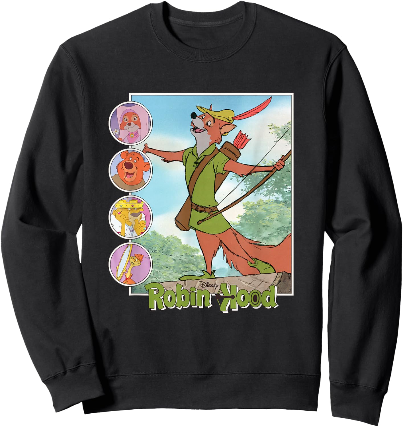 Disney Robin Hood Classic Disney Film Retro Sweatshirt - Sweatshirt | Black