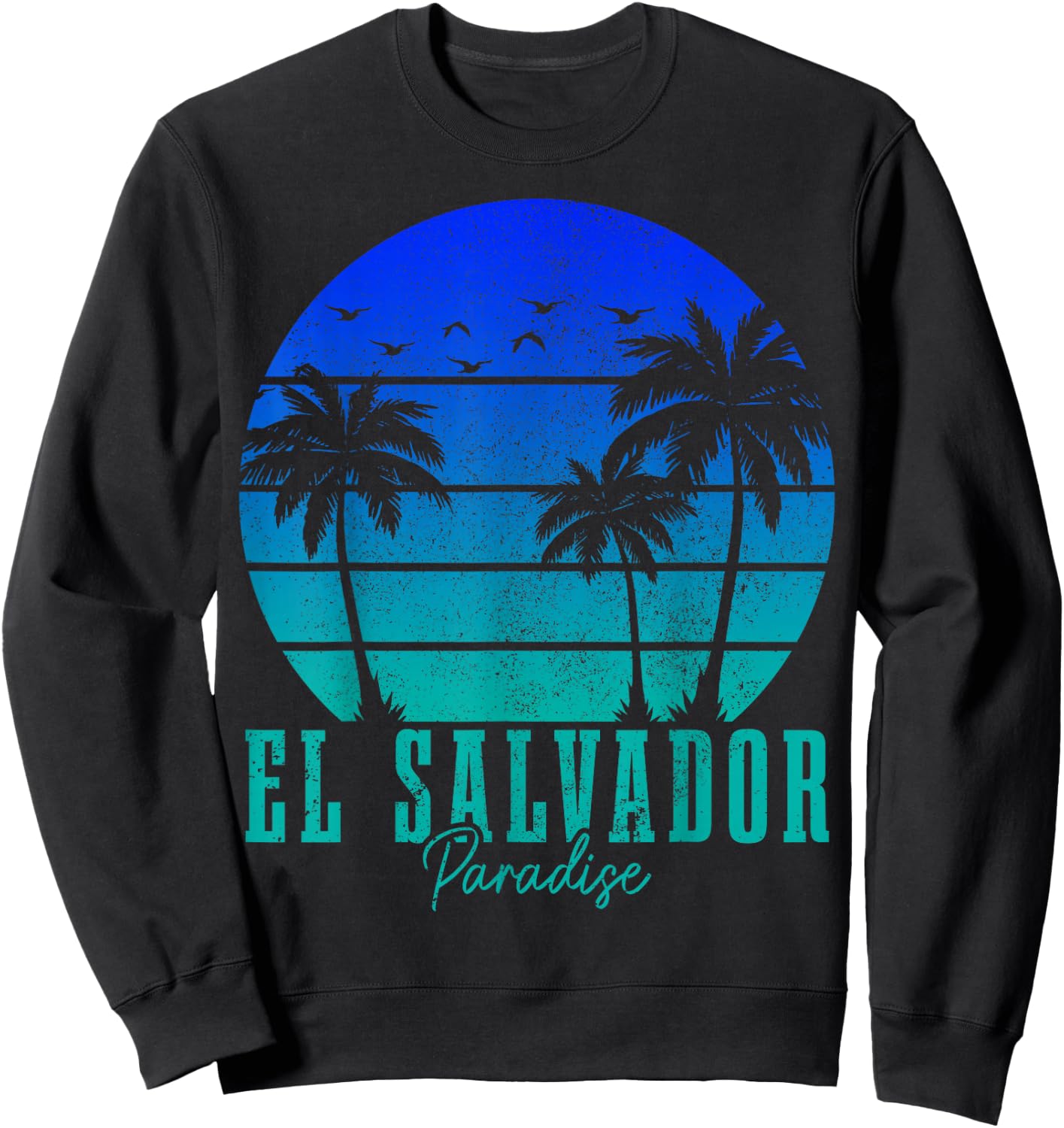 El Salvador Vintage Surfer Salvadoran Beach Souvenir Sweatshirt - Sweatshirt | Black