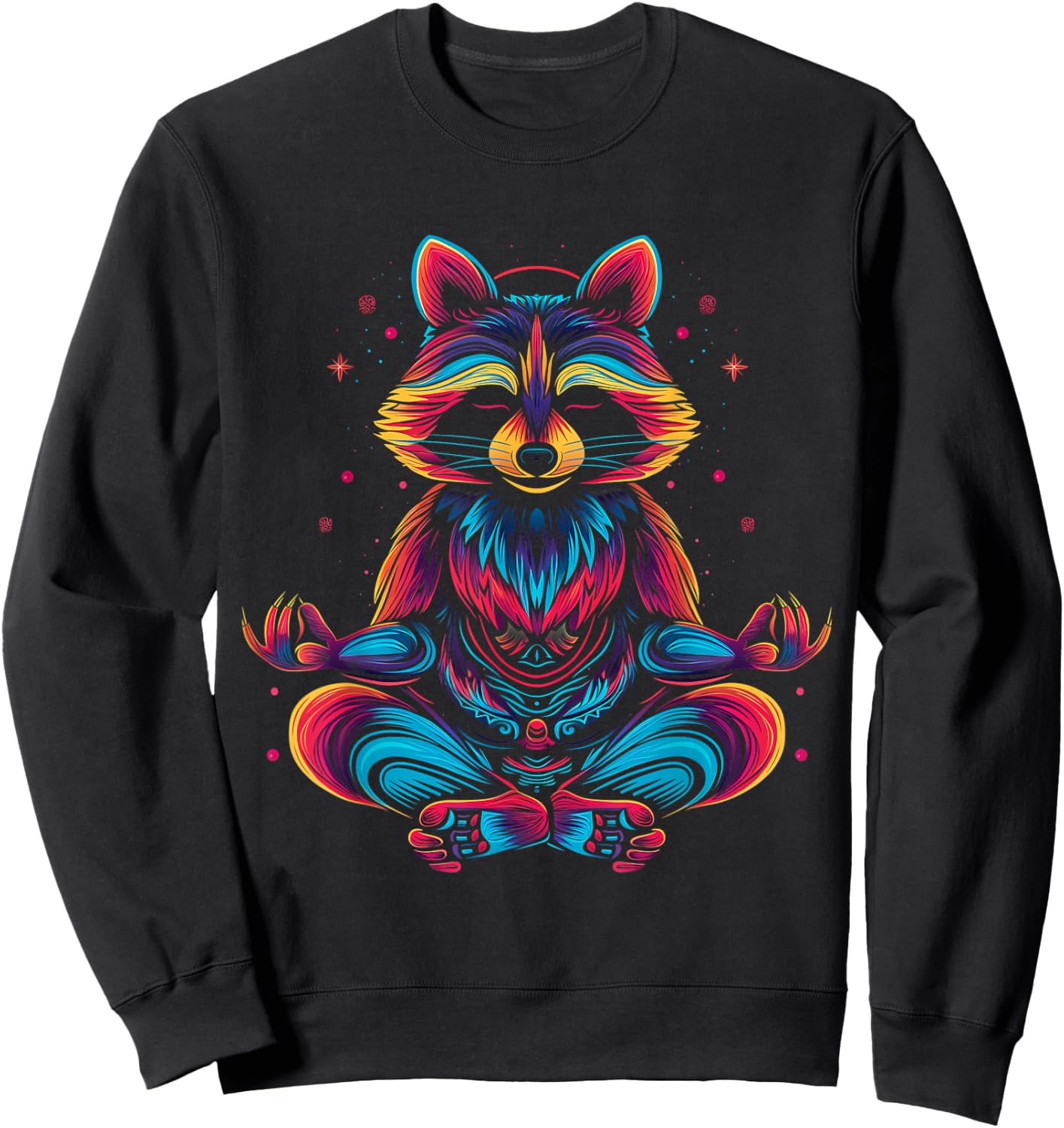 Raccoon Meditating Animal Meditation Zen Funny Yoga Yogi Sweatshirt - Sweatshirt | Black