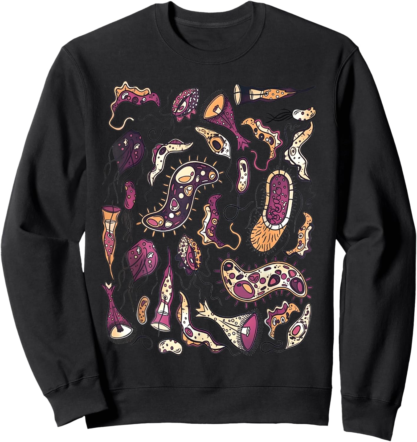 Microbiology Biology Science Bacteriophage Bacteria Anatomy Sweatshirt - Sweatshirt | Black