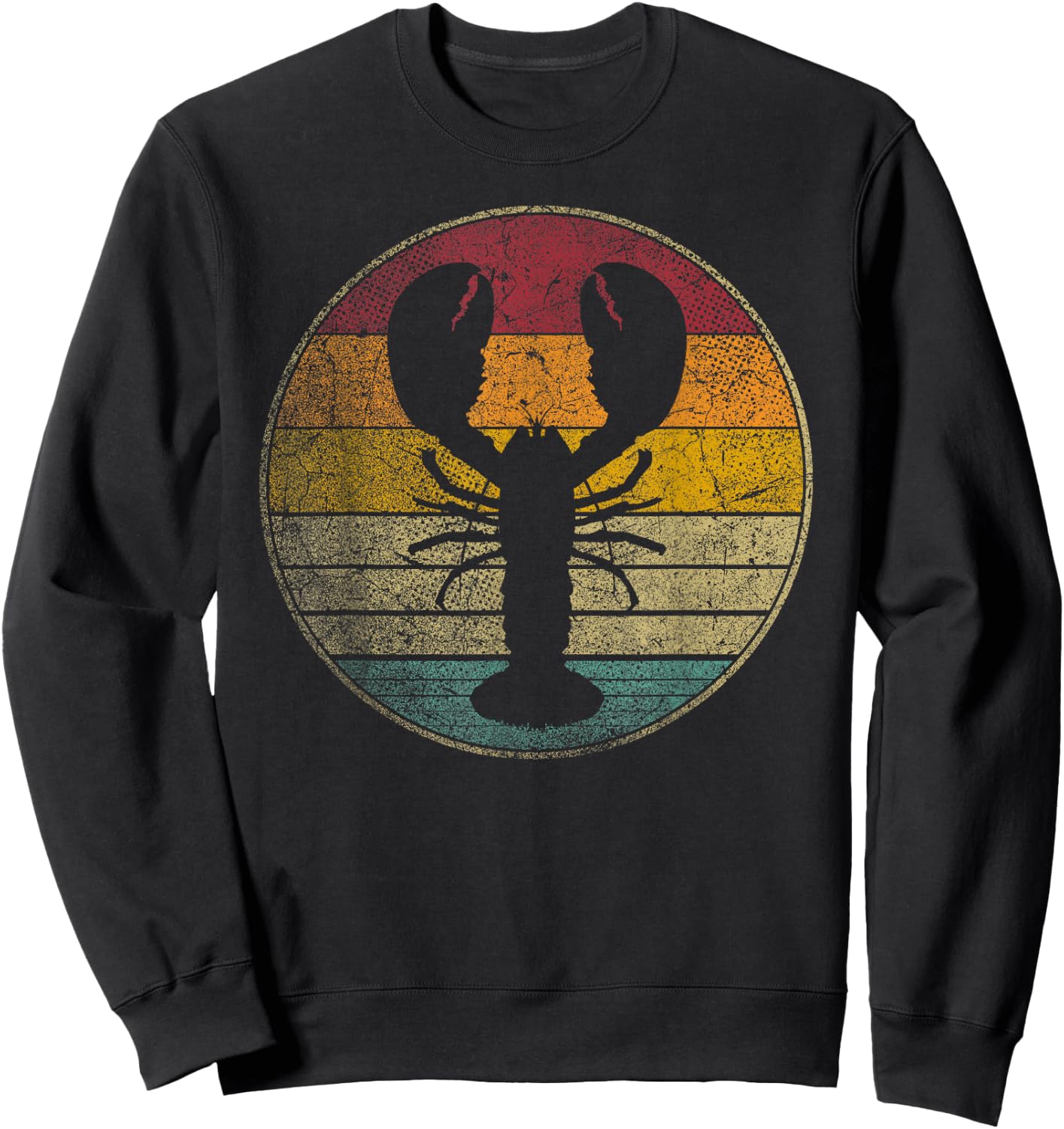 Lobster Fish Seafood Fishing Vintage Distressed Retro Style Sweatshirt - Sweatshirt | Black