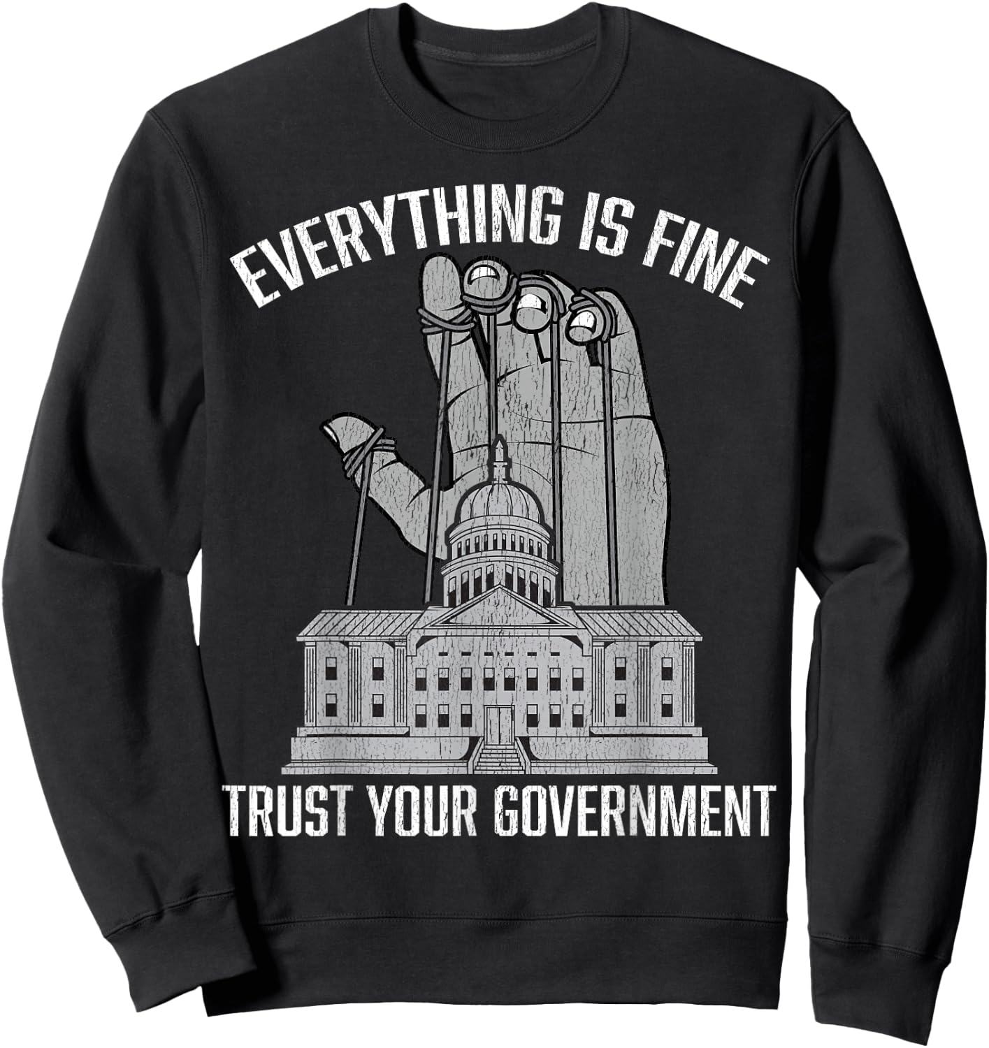 Everything Is Fine Trust Your Government Conspiracy Theory Sweatshirt - Sweatshirt | Black