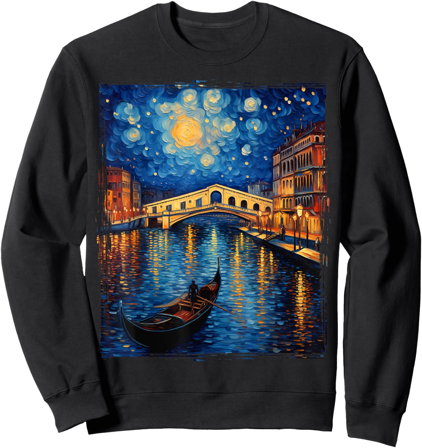The Rialto Bridge Venice Italy Venezia Italian Souvenir Sweatshirt - Sweatshirt | Black