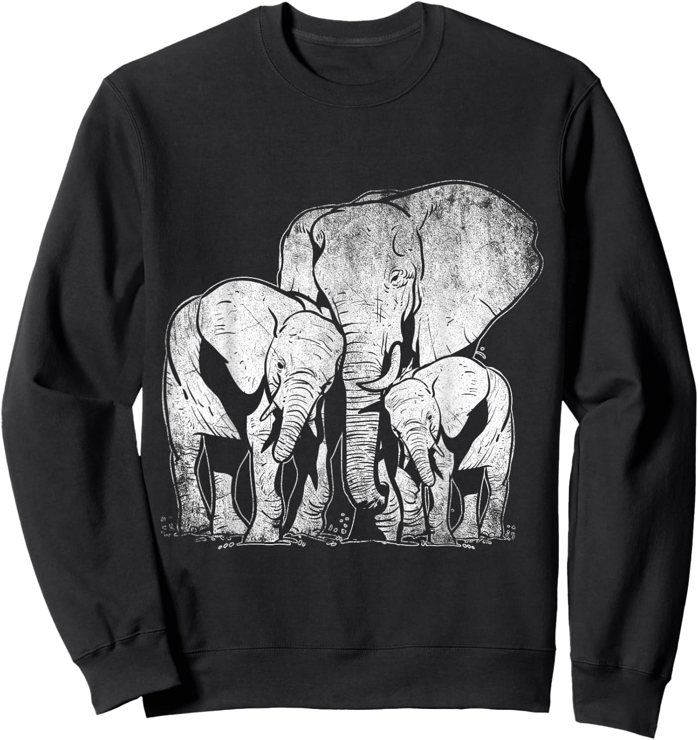 Elephant Family Elephant Sweatshirt - Sweatshirt | Black
