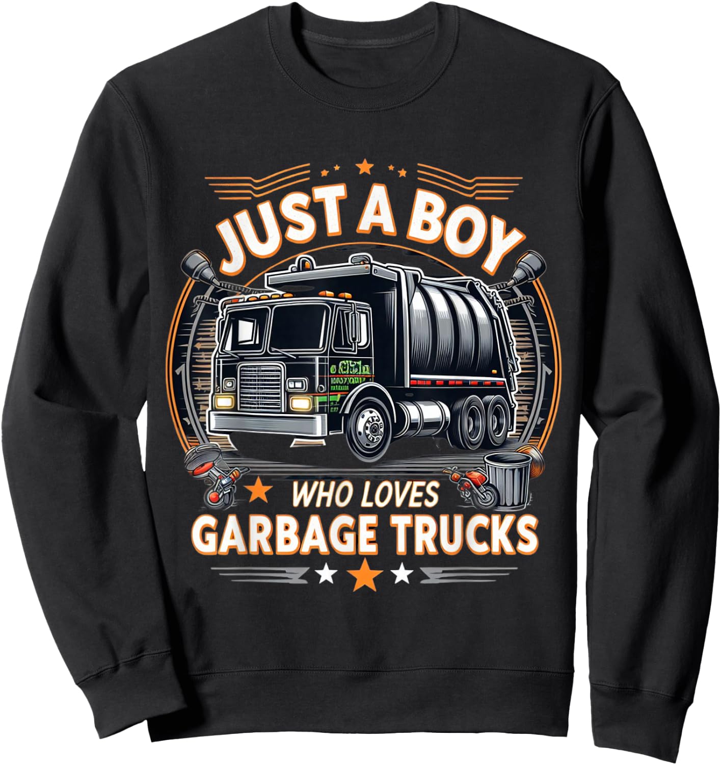 Just a boy who loves Garbage Trucks Sweatshirt - Sweatshirt | Black